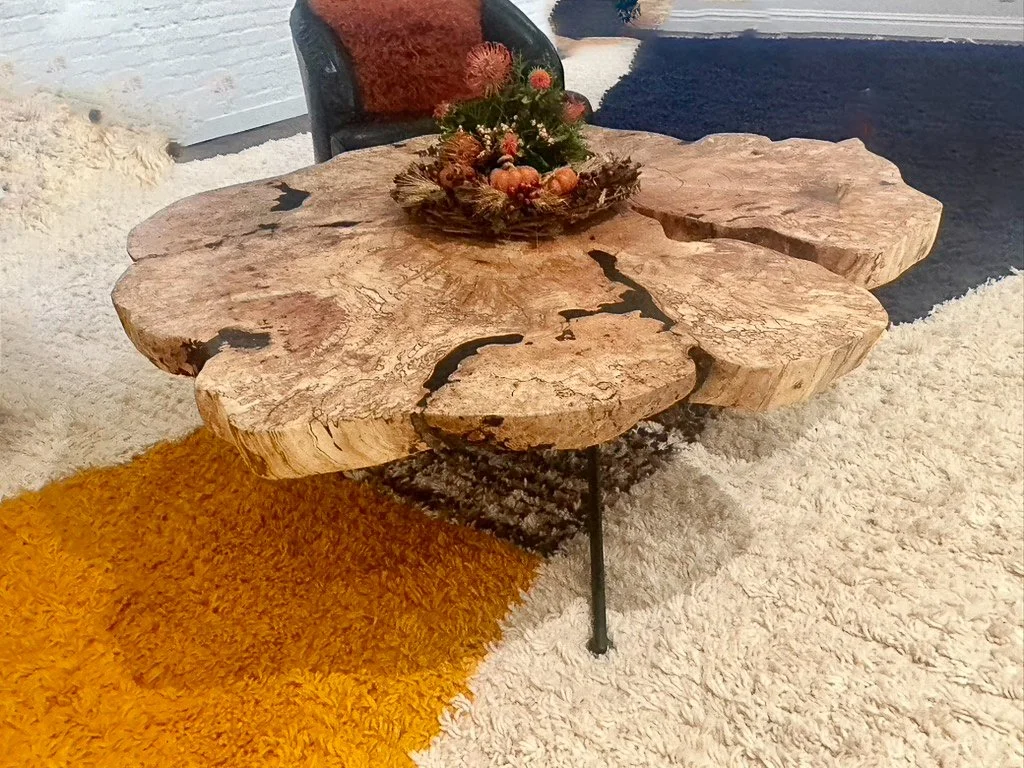 The only table where every guest gets their own continent.  Spalted silver maple.  . New York City