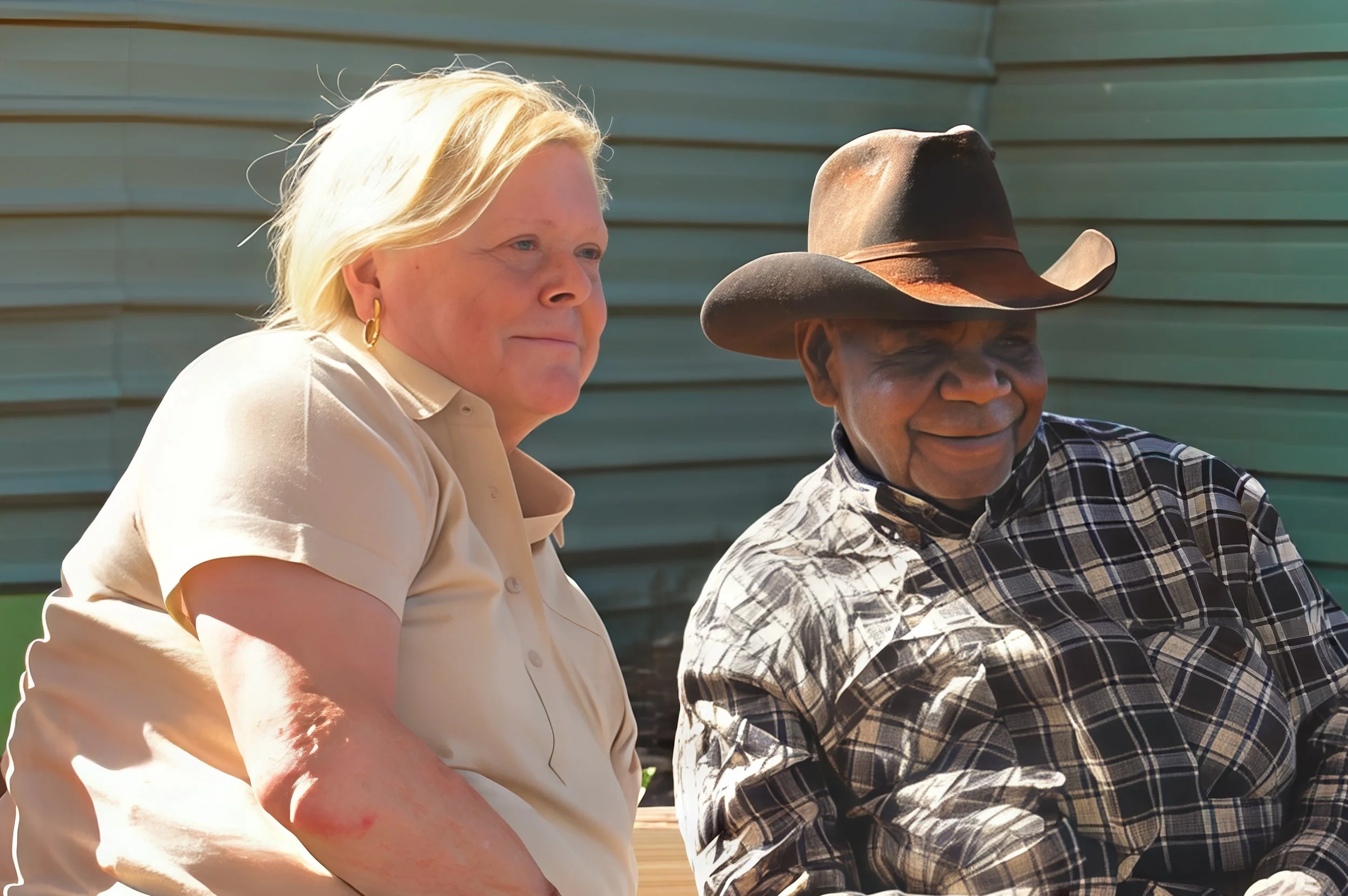 Two's Company. The Hat Makes Three,  Purple House Dialysis Center, Alice Springs, Australia