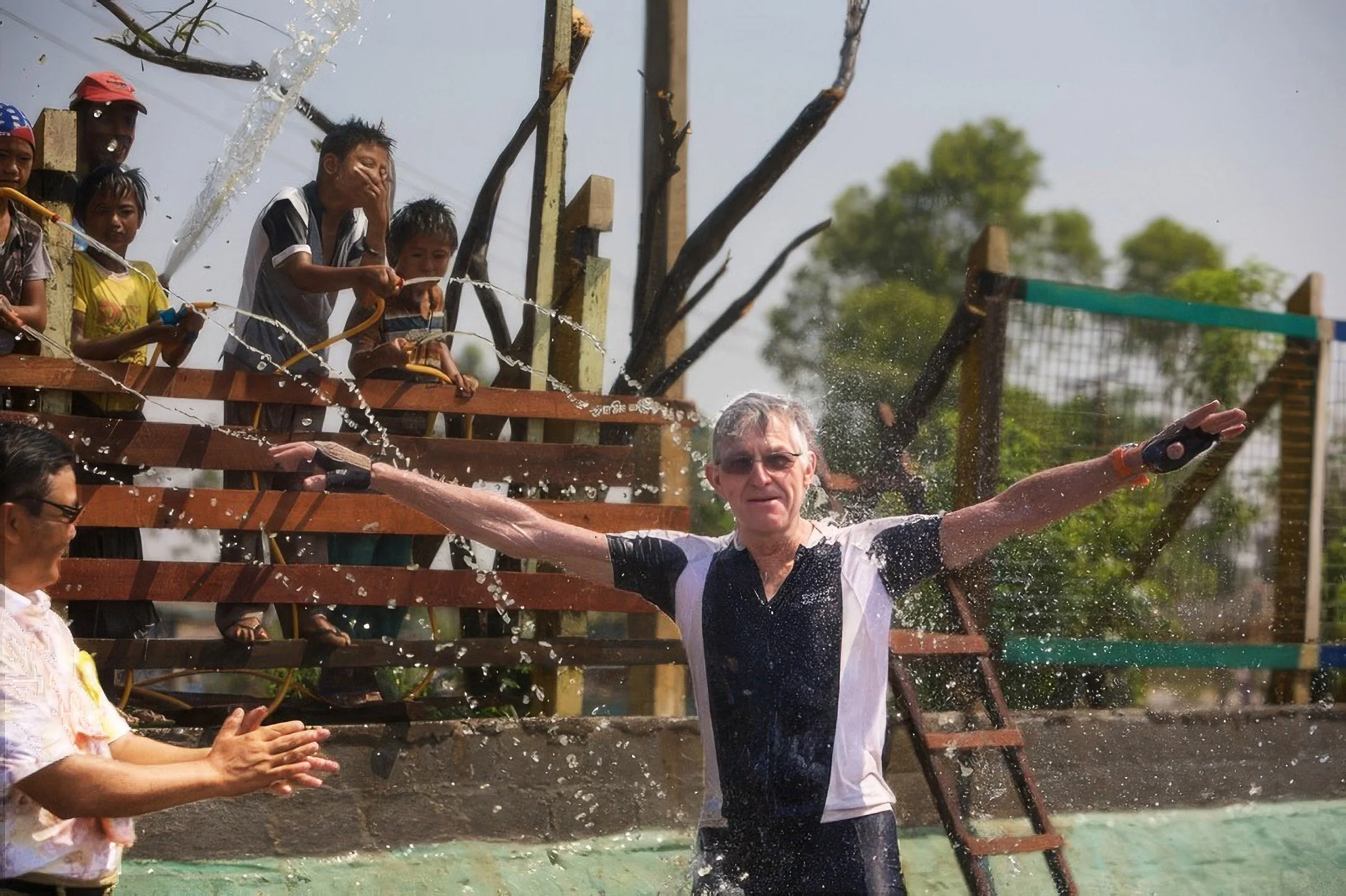 This is what you get for cycling through a water festival. Myanmar