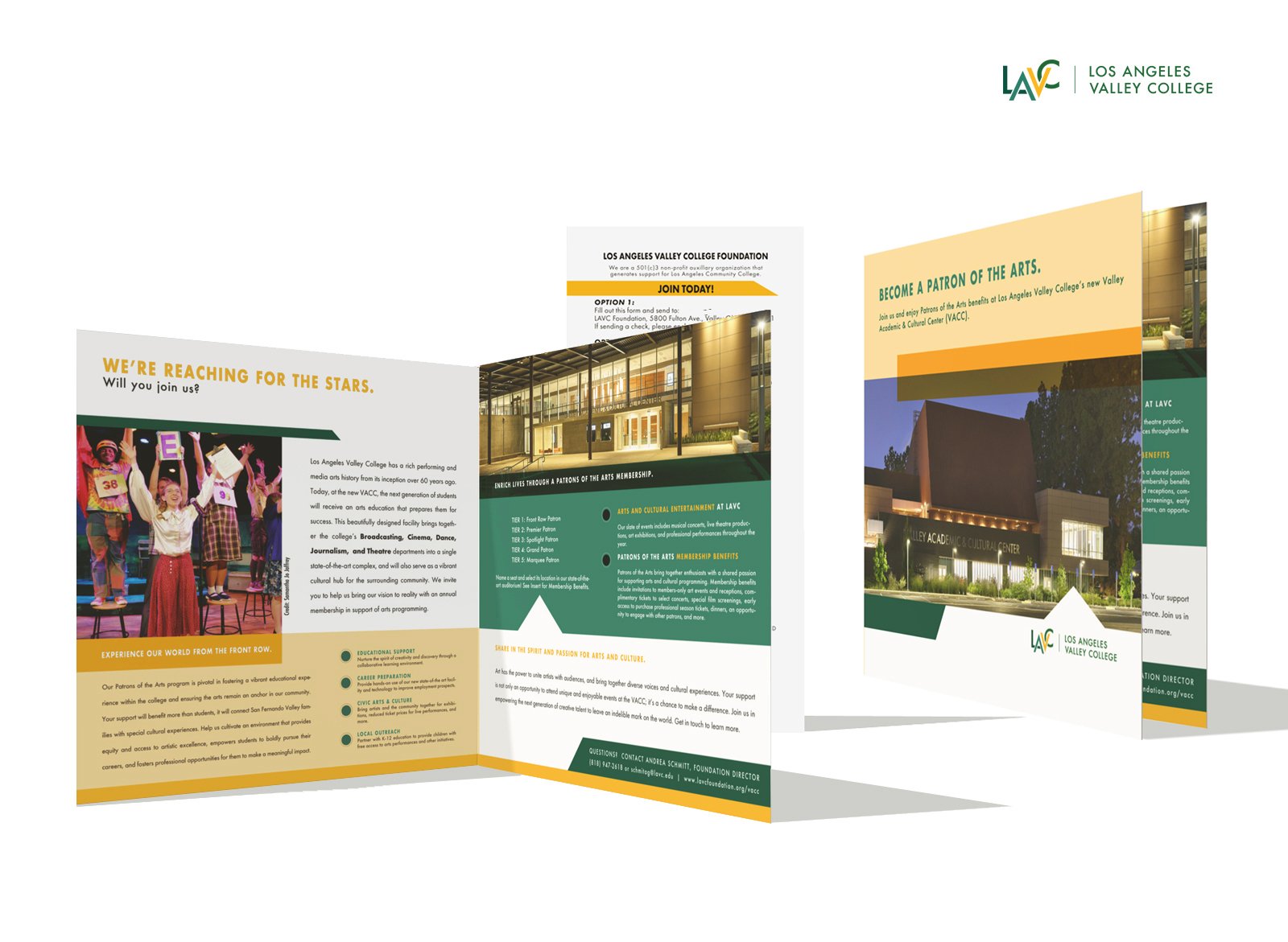 Snapshots of one in a series of fundraising brochures in support of a new academic and cultural center.