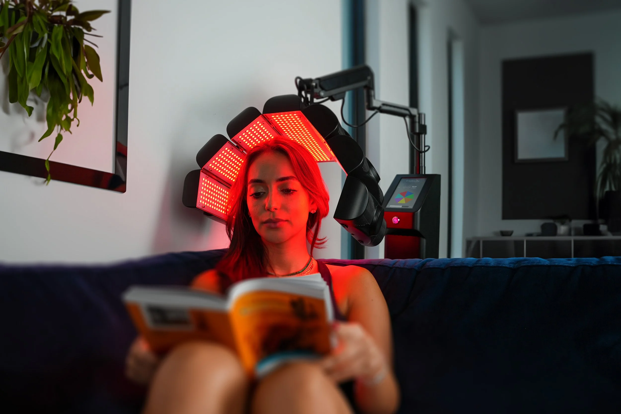 Umbrella Red Light on Head Sitting on Couch.jpg