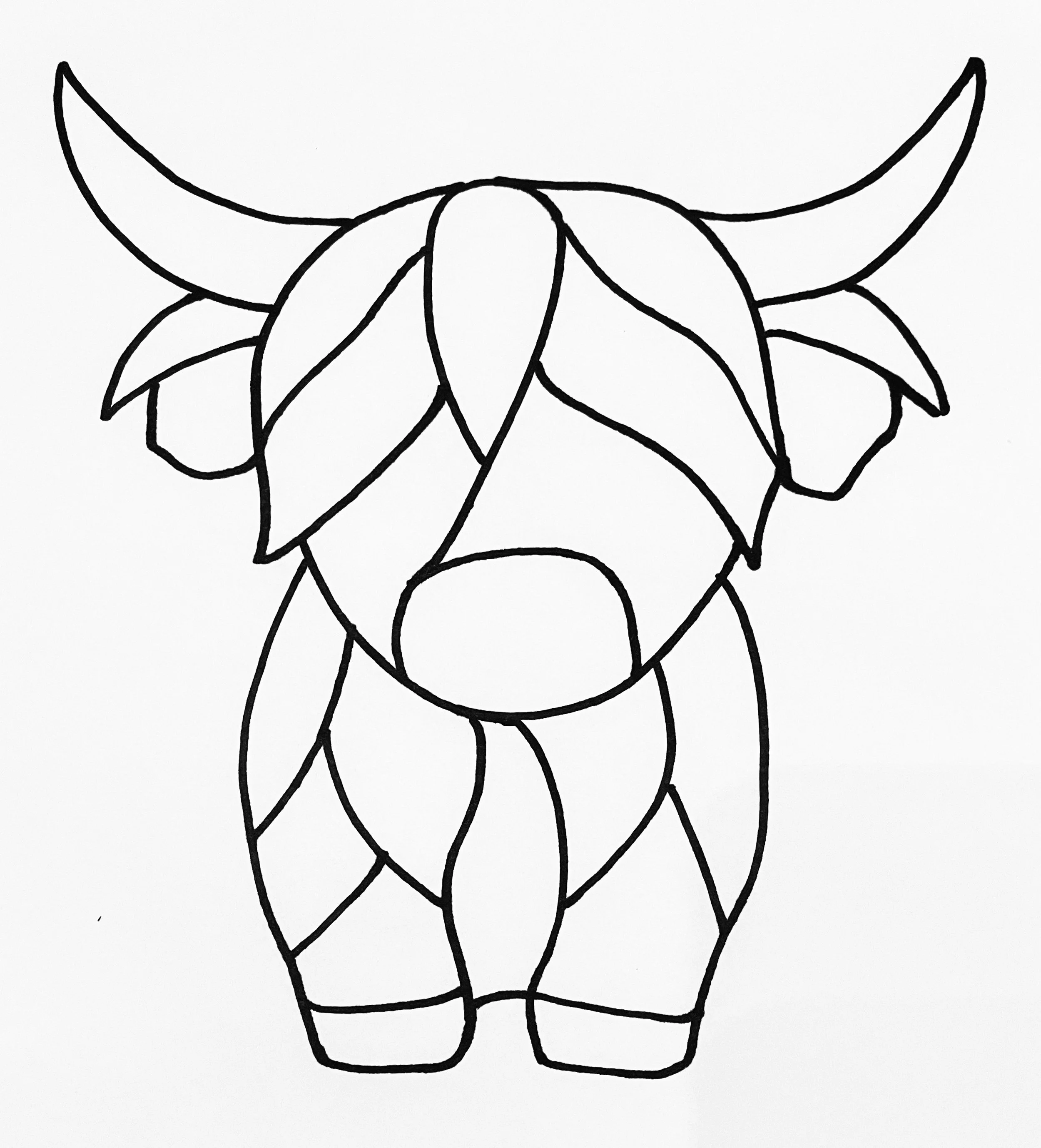 Highland Cow Stained Glass Pattern 8.5 x 11