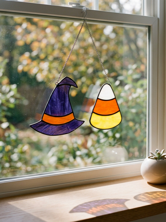 10/25 Halloween Stained Glass Class, 1 to 5 pm