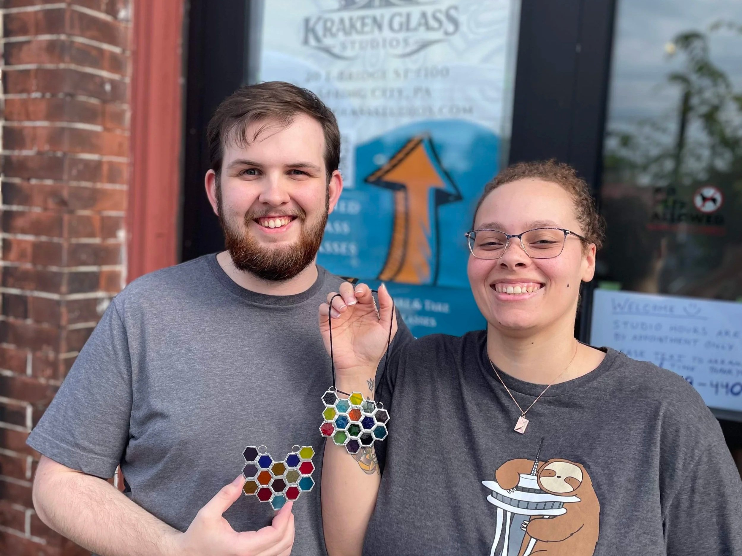 satisfied stained glass students