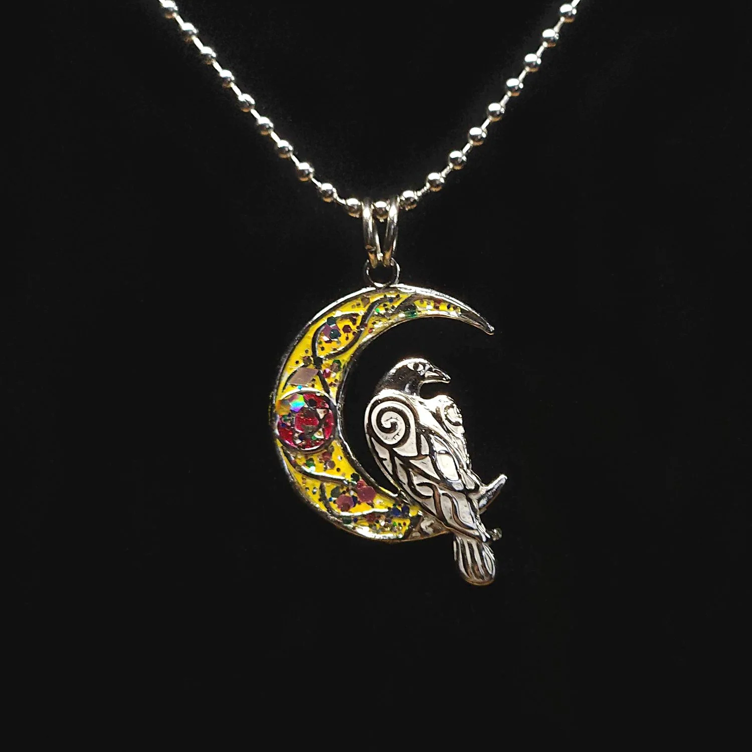 Raven Moon White Pendant