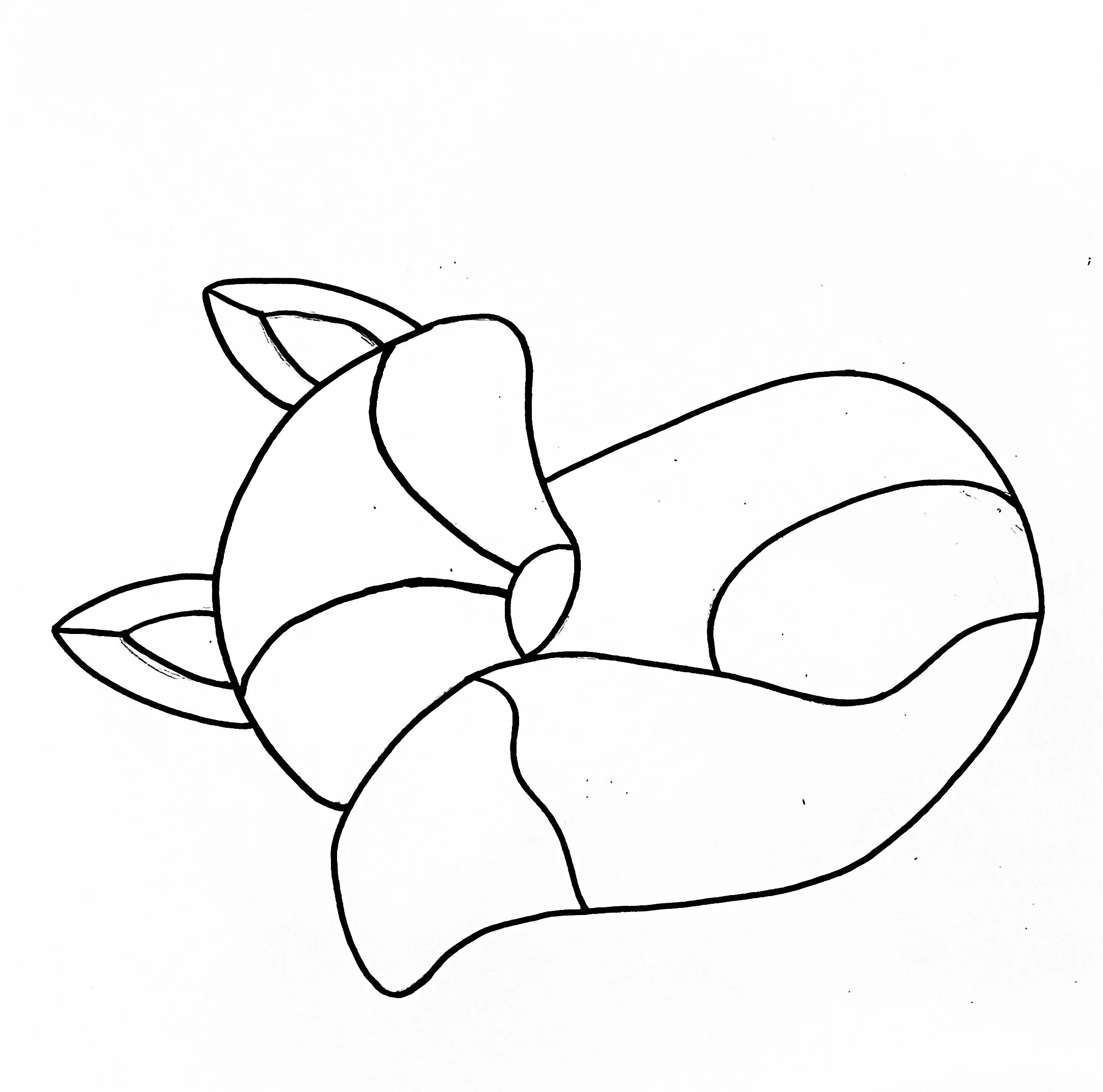 Sleeping Fox Stained Glass Pattern 8.5 x 11
