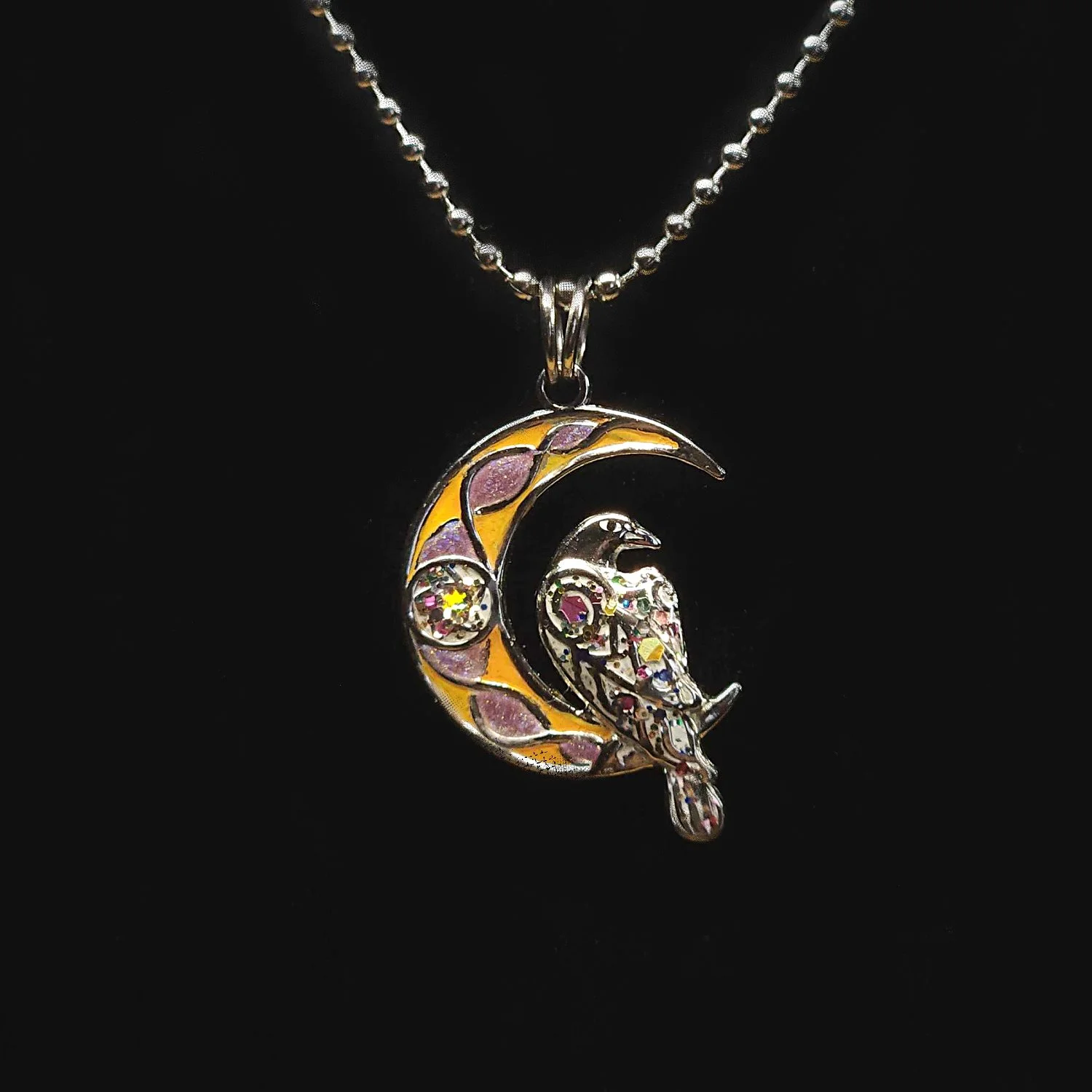 Raven Moon Yellow Pendant
