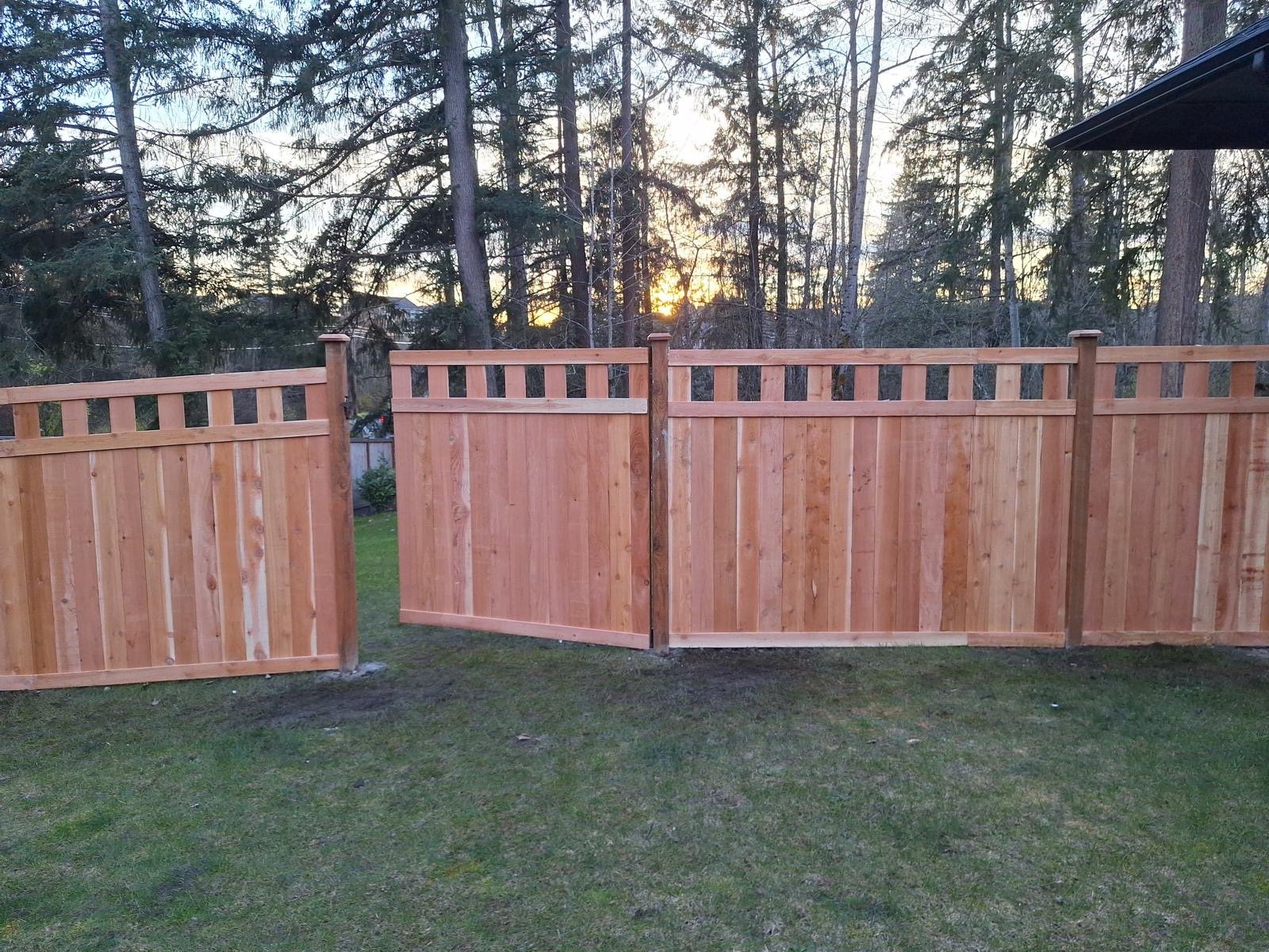 New backyard fence and gate project — Kairos Hardscape & Design craftsmanship.