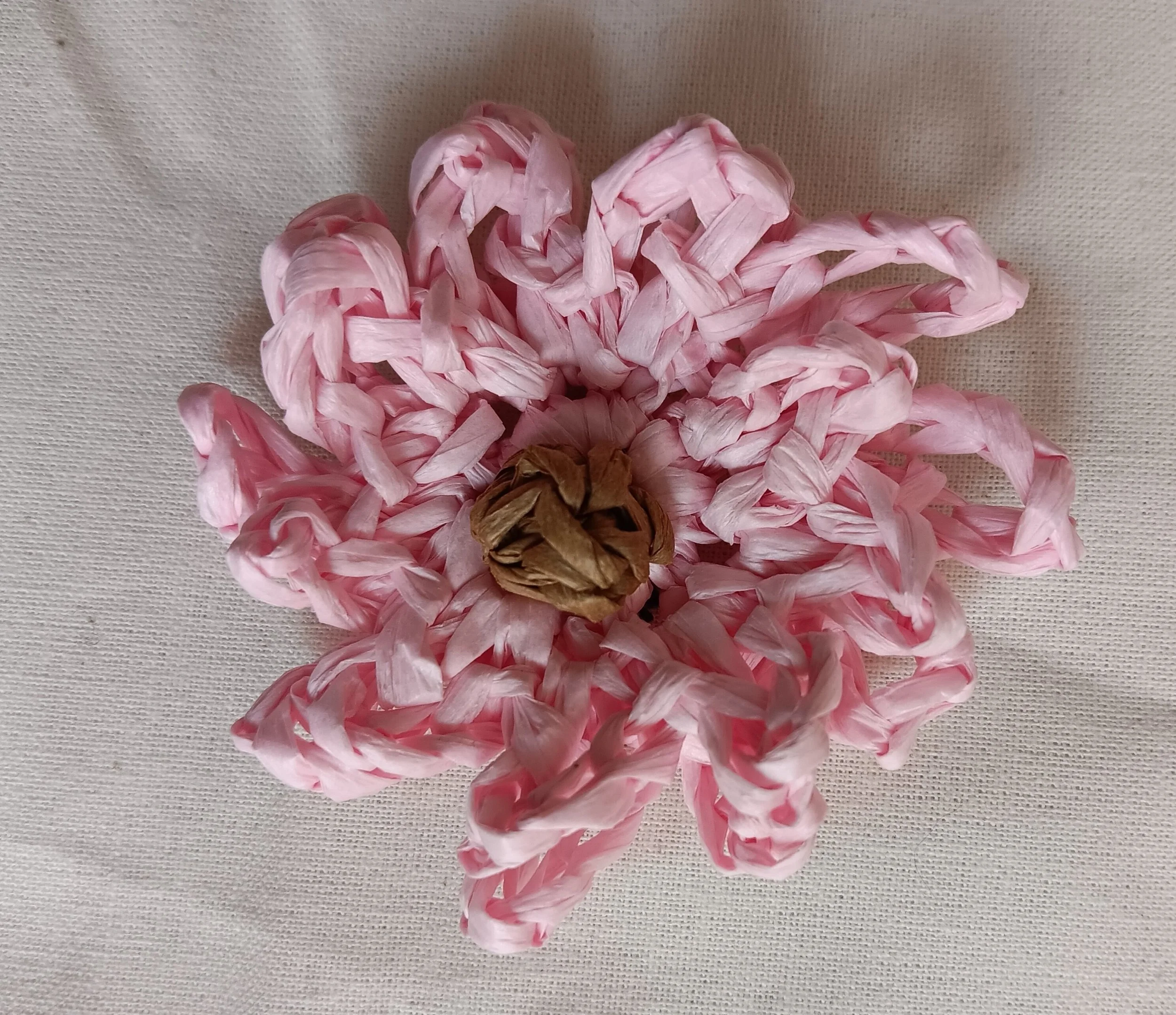 Raffia Loopy Petal Flower Pin