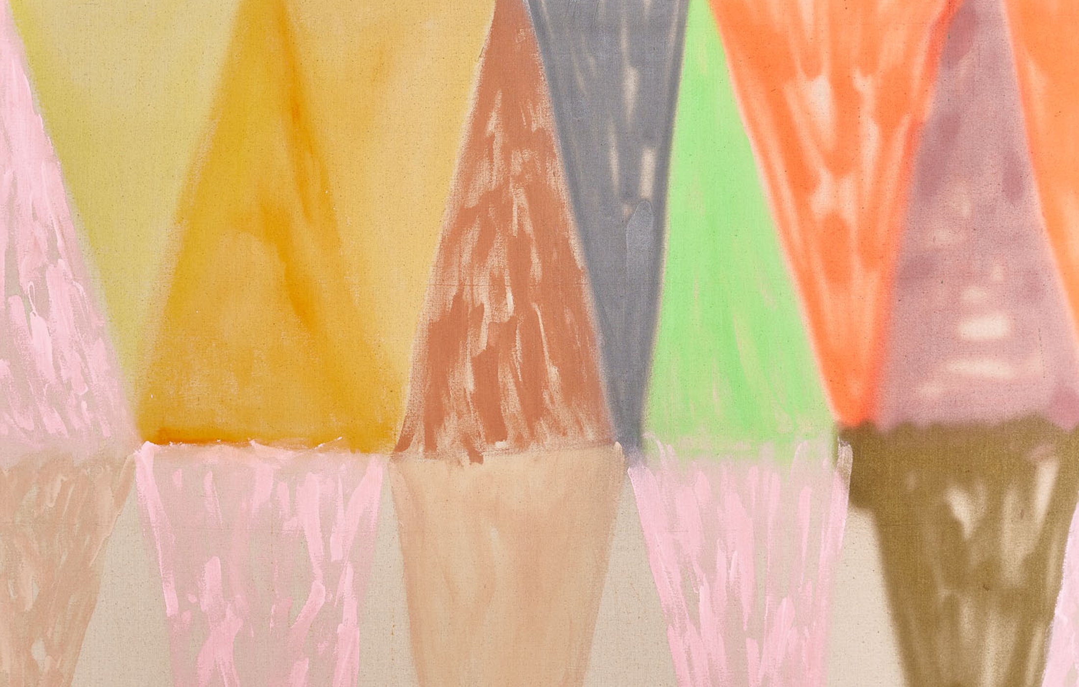 Triangles Pink Orange Tan and Green