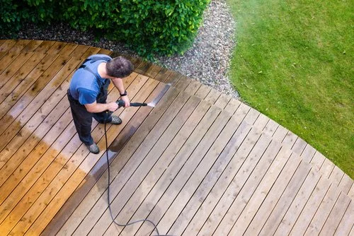 pressure washing deck