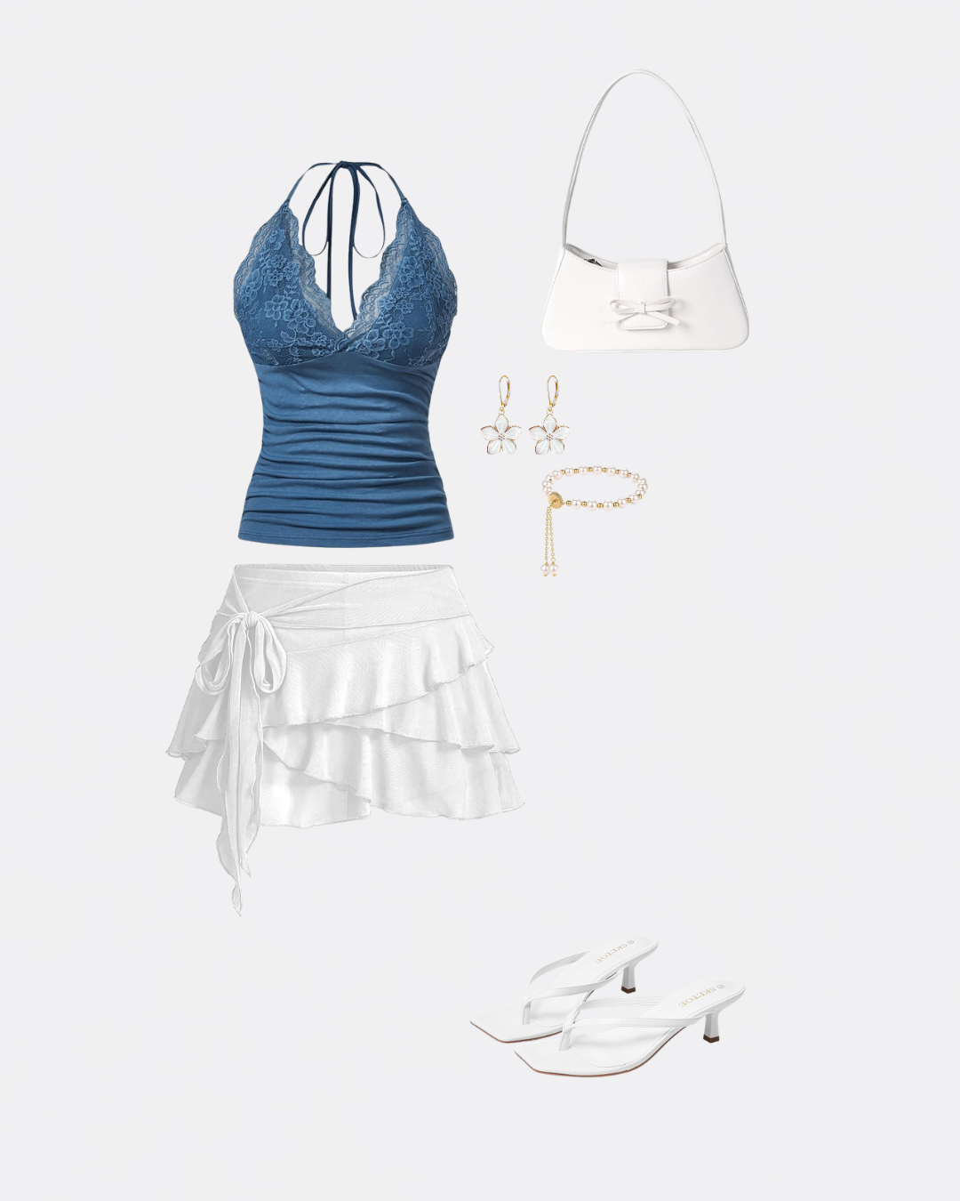 Soft Blue Girls Night Out Outfit 