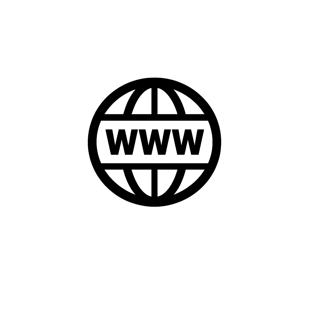 Black background with a globe icon and 'WWW' in the center, representing the World Wide Web.