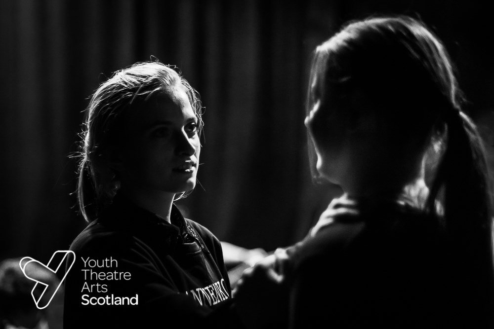 Rehearsal for 'The Story of Now', Third Thread Ensemble, at YTAS Chrysalis Festival. Traverse Theatre, Edinburgh, 2019.