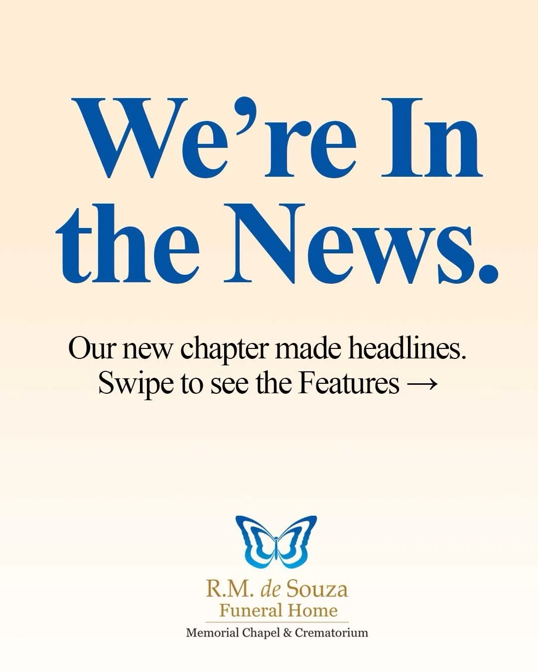 Well, look who made the news 👀📰

Our new chapter has officially made headlines, and we&rsquo;re grateful to the media for helping us share the story of RM De Souza&rsquo;s newest addition, our state-of-the-art crematorium.

Swipe through to see the