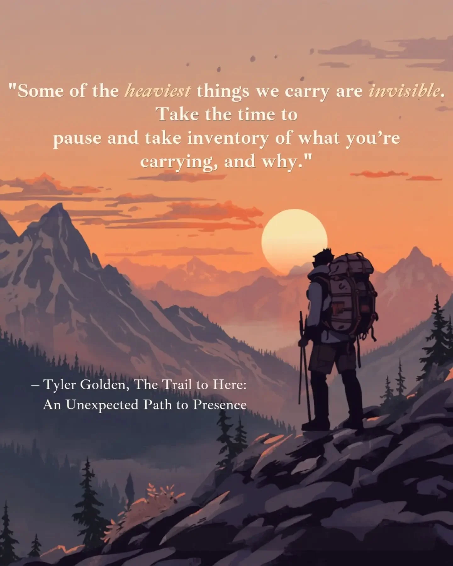 SNEAK PEAK!!! Over the next few weeks I'll be sharing quotes/content from the book. Follow me for updates! Not all heavy burdens go in a backpack. Take a moment today to pause and ask yourself: "What are you carrying and why?" #thetrailtohe