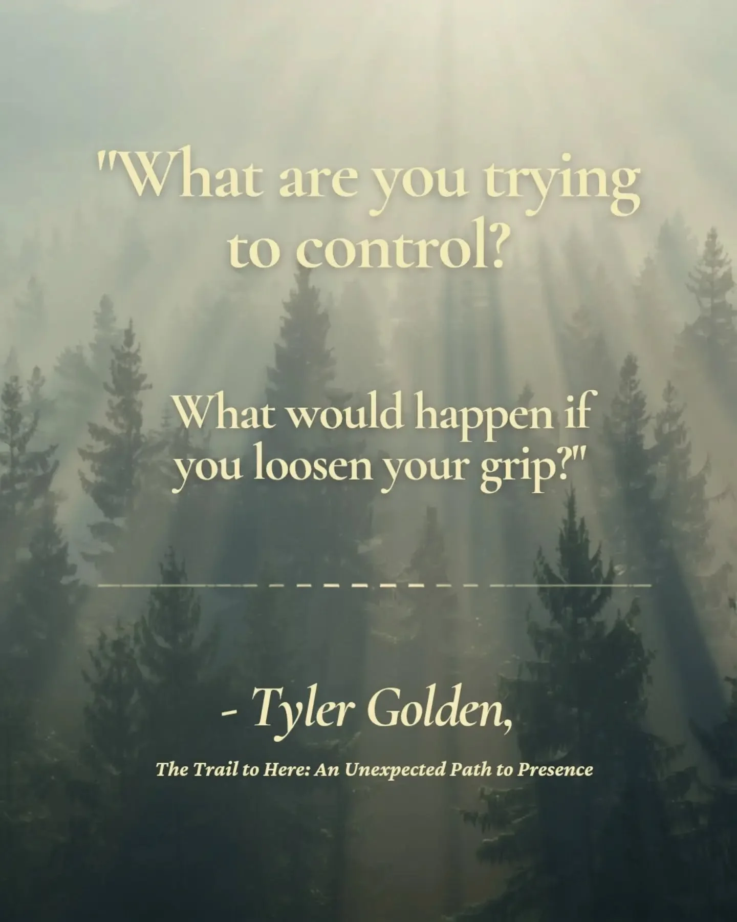 SNEAK PEAK!!! We spend so much energy trying to control the uncontrollable. What happens when we finally let go? We can only control ourselves, and even that takes some effort at times. When we learn to go with the flow, surprising things can happen.