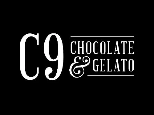 C9 Chocolate & Gelato logo in white on black background