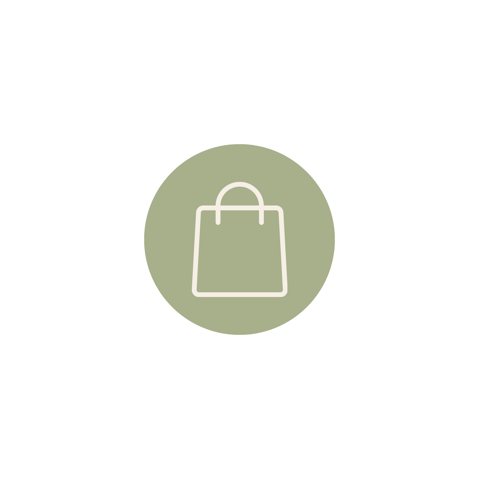 A person holding a tablet with a shopping cart icon, shopping bags, and shopping cart overlays. The background is black with a circular design element.