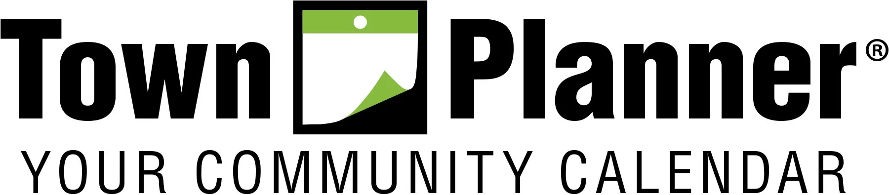 Town Panner logo with a green and white calendar icon and the tagline "Your Community Calendar."