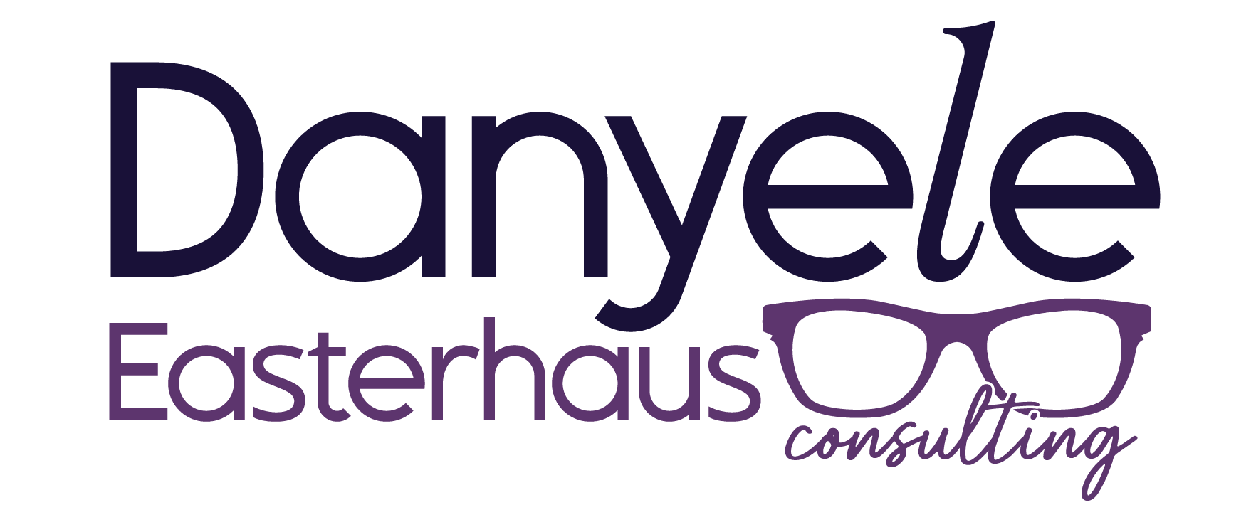 Logo for Danyele Easterhaus Consulting featuring stylized text and glasses graphic.