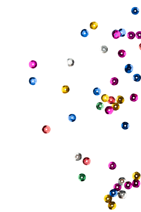 Colorful sequins arranged in a topographical pattern