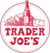 Trader Joe's logo with a chef's hat, wine bottle, and crab illustration