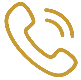 Gold-colored telephone handset icon
