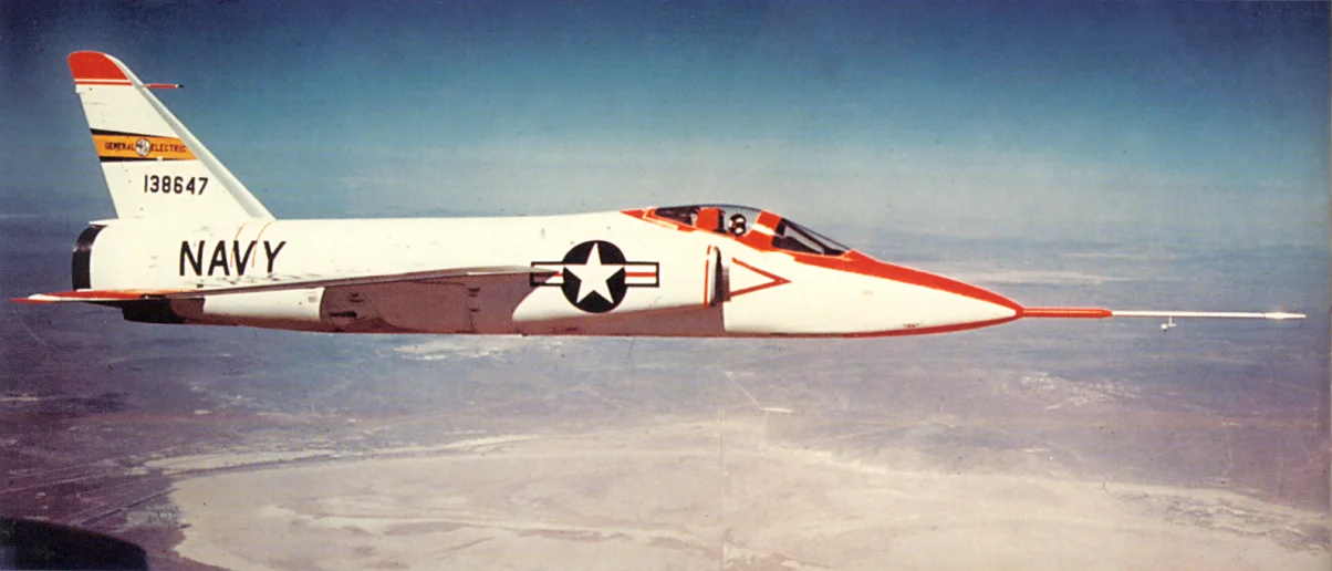 Grumman F11F-1F Super Tiger, Bu. No. 138647, in flight near Edwards AFB, California. (U.S. Navy) Picture Source