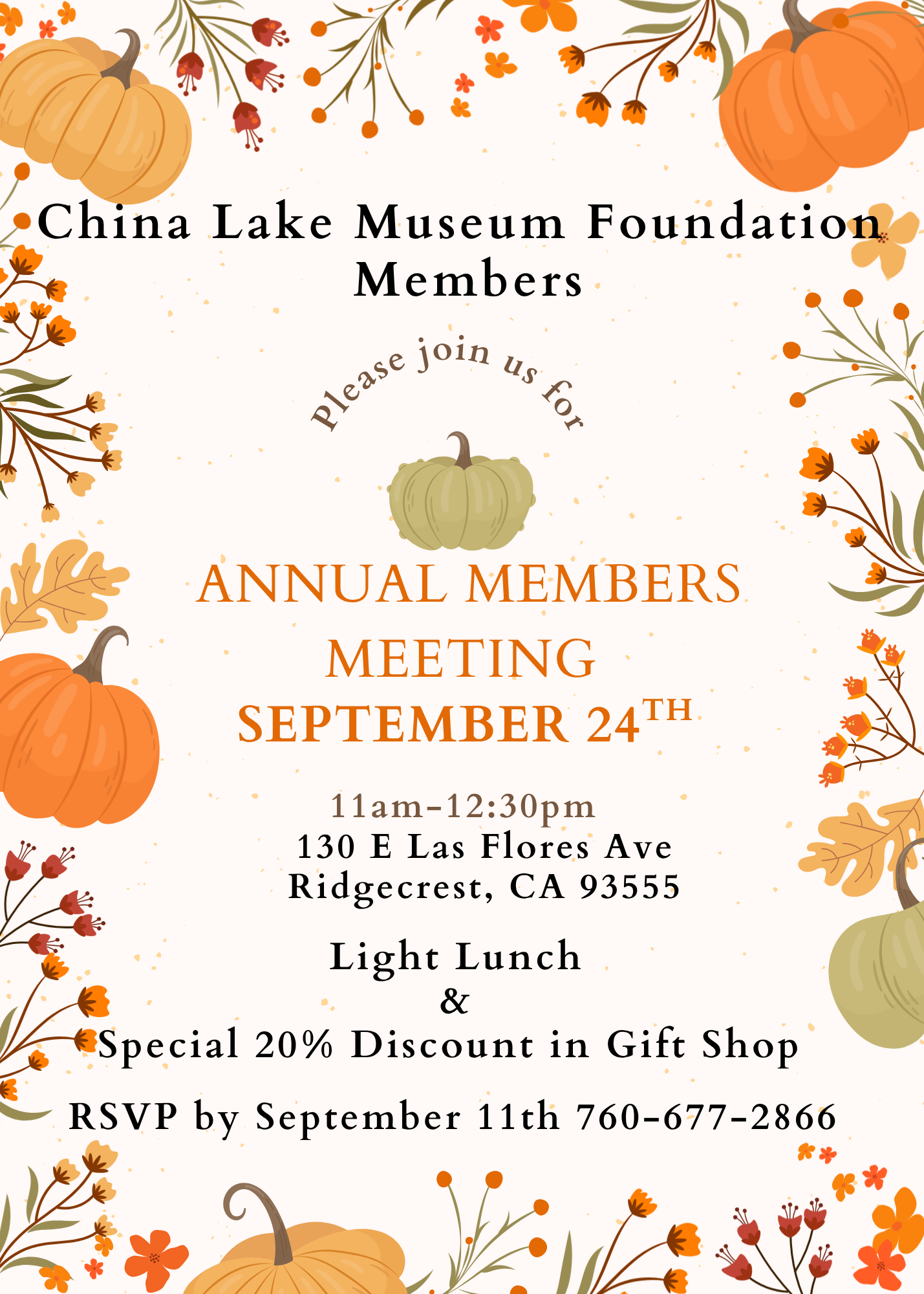 Annual Member meeting this September 24th