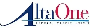Logo of AltaOne Federal Credit Union with stylized blue and red text.