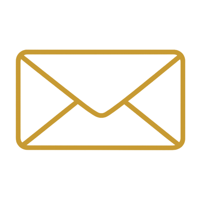 Gold outline of an envelope
