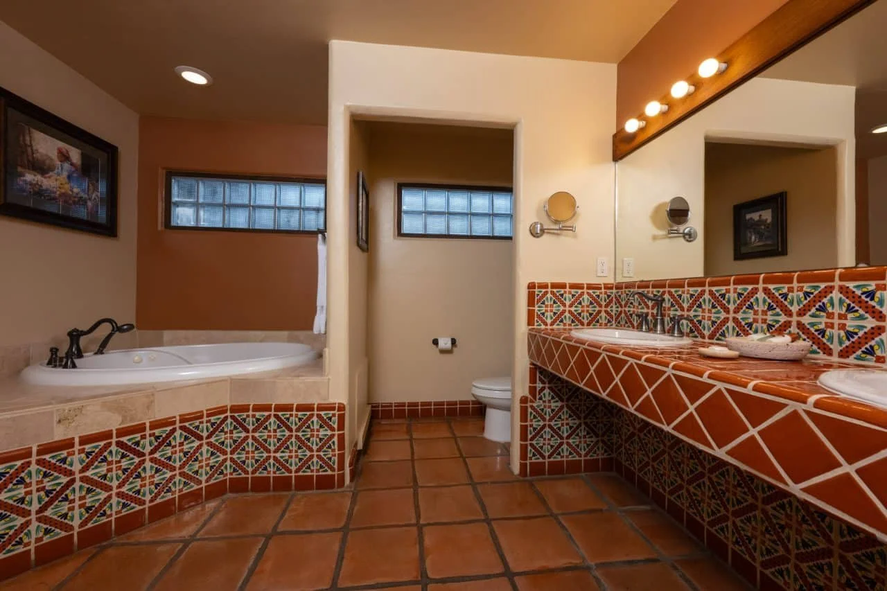 A guest bathroom at Tubac Golf Resort.