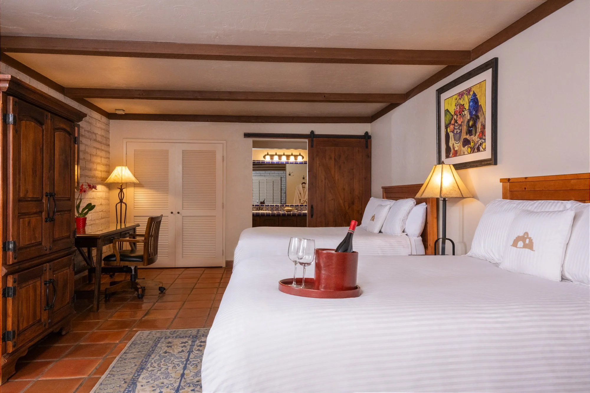 Tubac dude ranch vacation guest room.