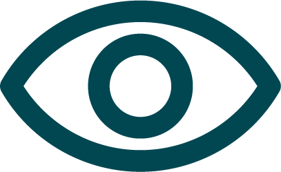 Graphic of an eye symbol with a stylised iris and pupil, symbolising Contractor Performance Tracking