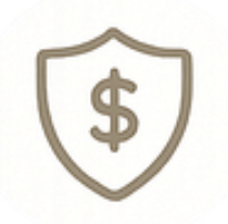 Shield with a dollar sign in the center