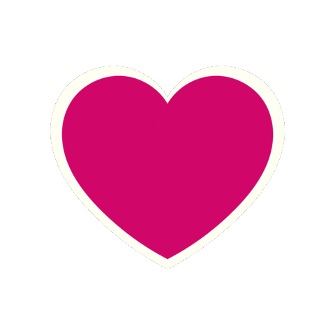 Pink heart with white outline on a gray background.