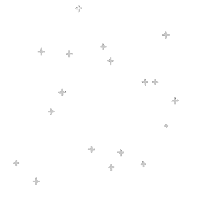 A blank, gray, glittery background with small star-shaped sparkles scattered across it.