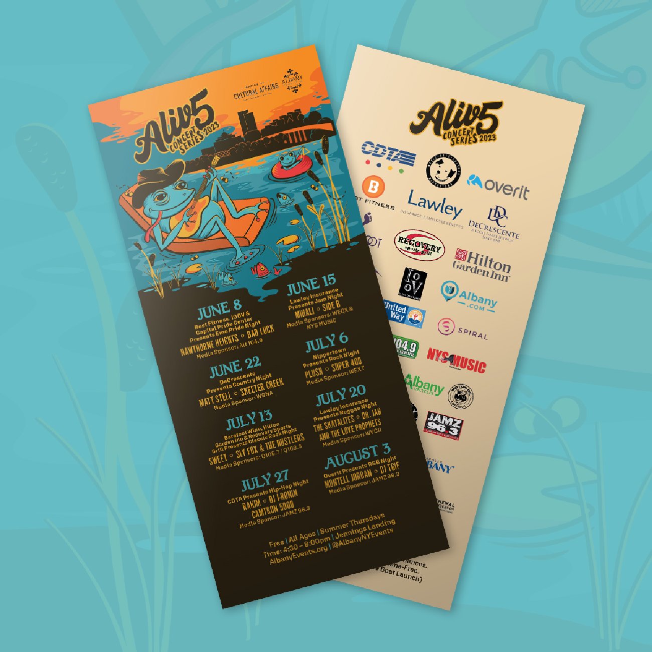 Alive at 5 Rack Card 2023