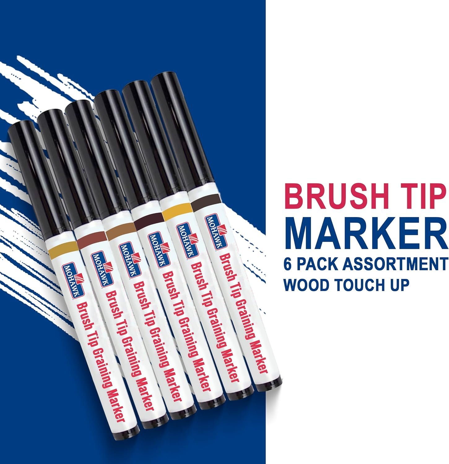 Mohawk Brush Tipped Graining Marker - 6 Pack