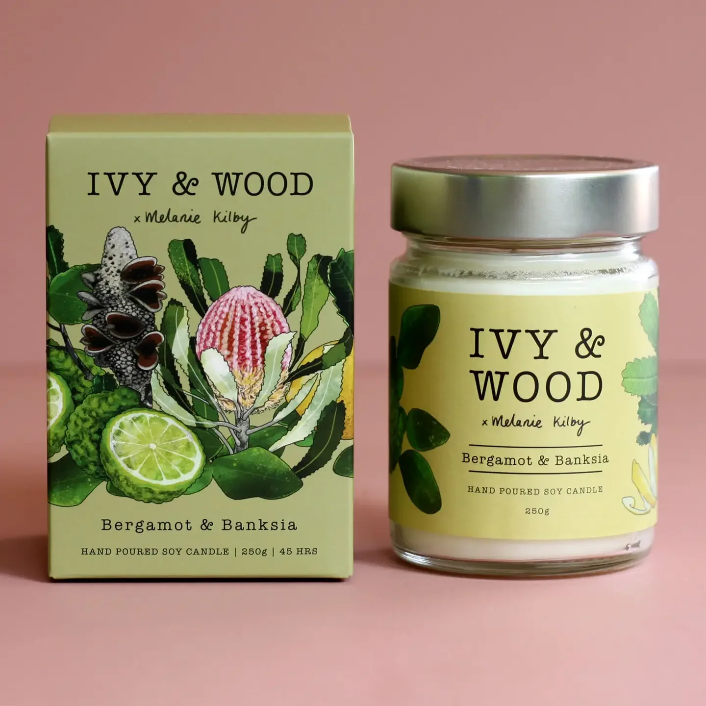 Ivy & Wood: Bergamot & Banksia Soy Candle
