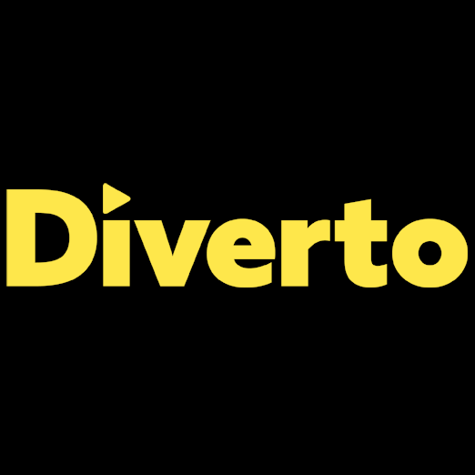 Logo avec le mot 'Diverto' en jaune sur fond noir.