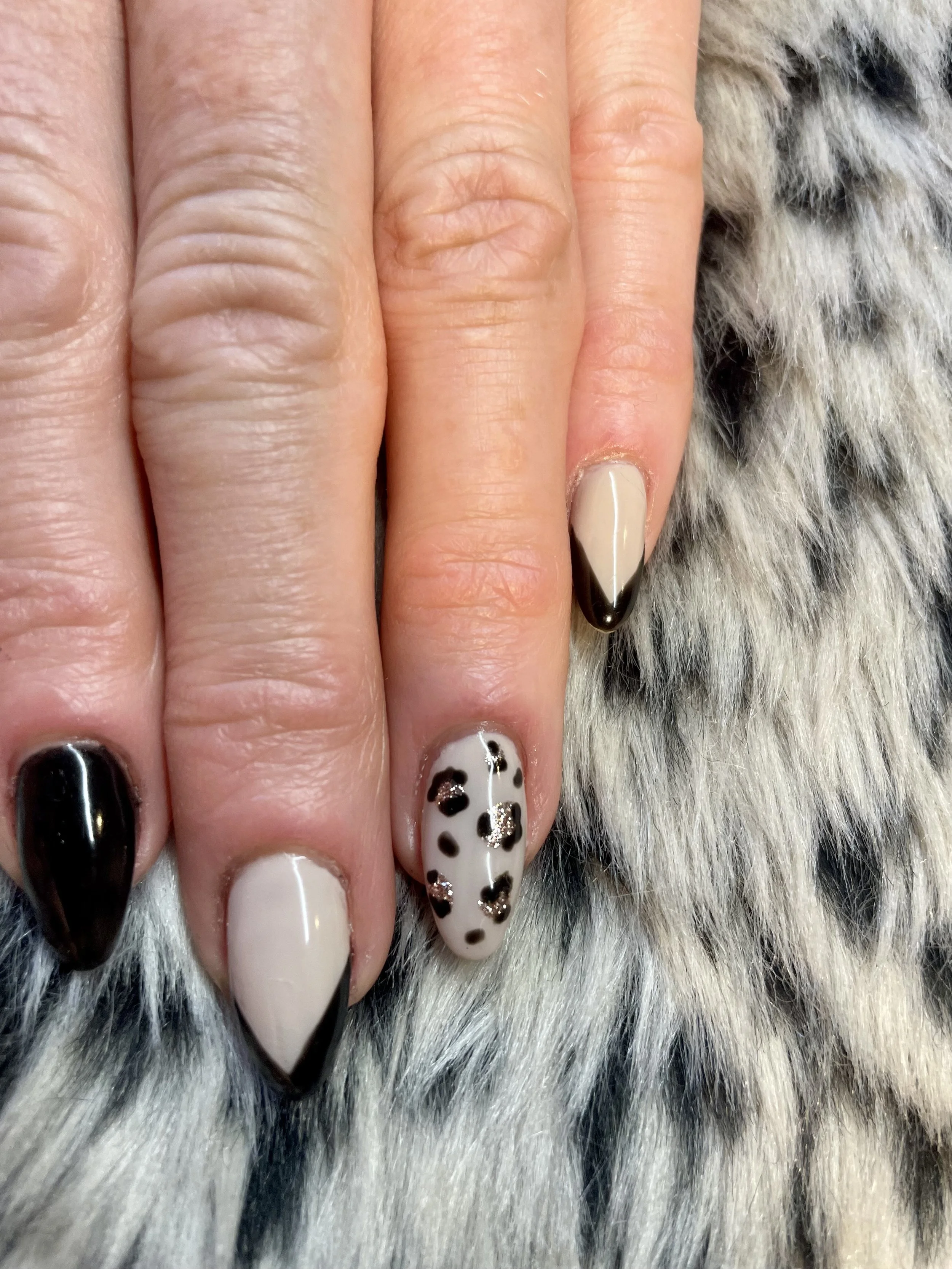 Leopard Print and French Tips