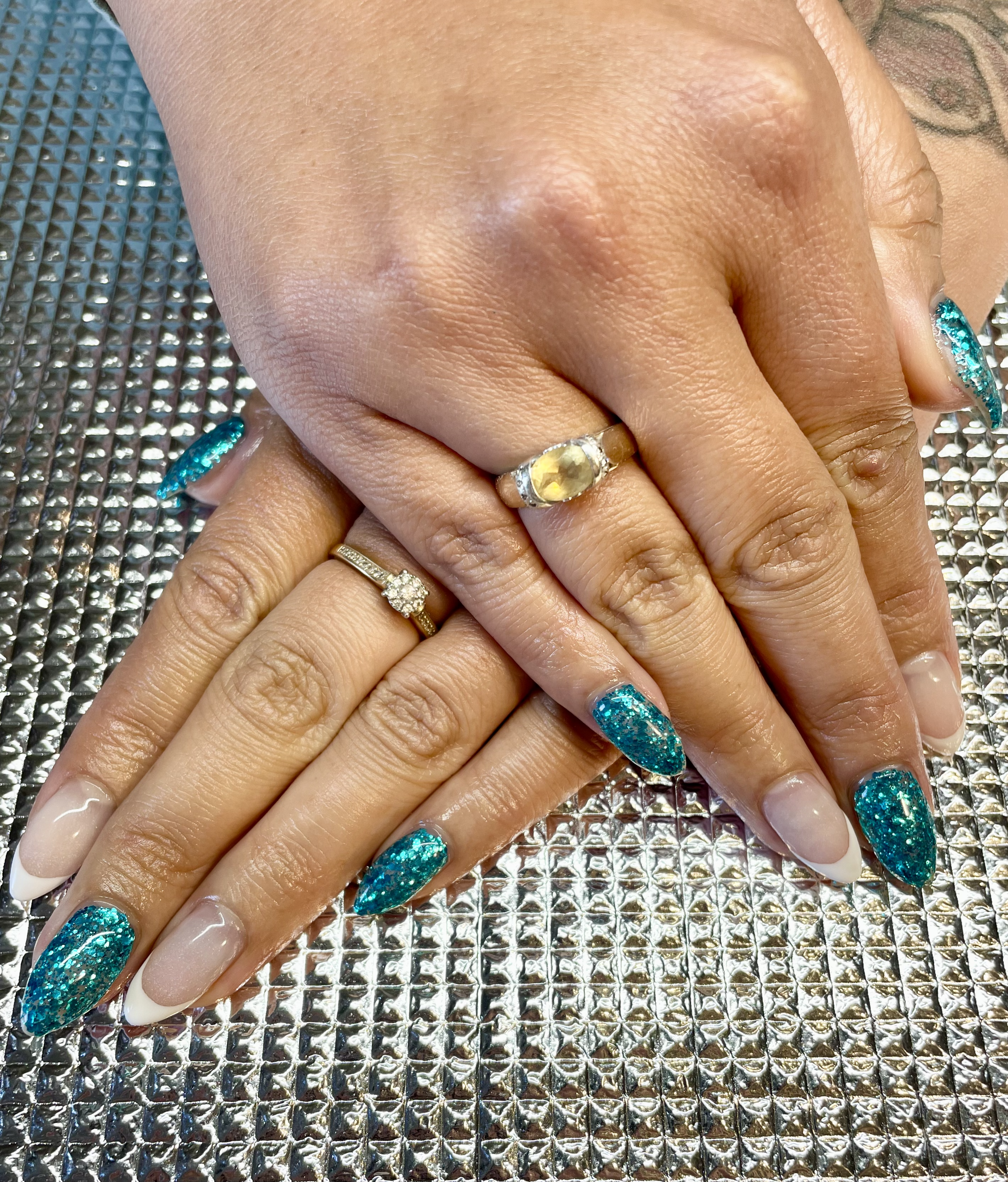 #Goals Gel Polish w French over Sculpted BIAB