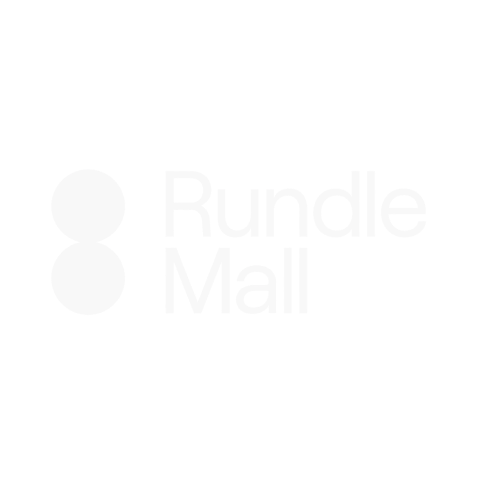 Rundle Mall logo with three white circles and the text 'Rundle Mall' in white letters on a black background.