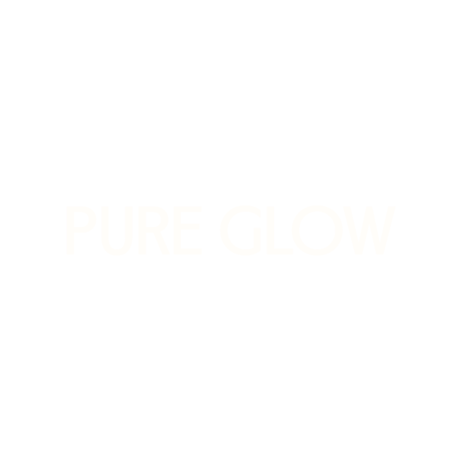 Black background with white text that says "Clean Beauty" and large gray text that says "PURE GLOW".