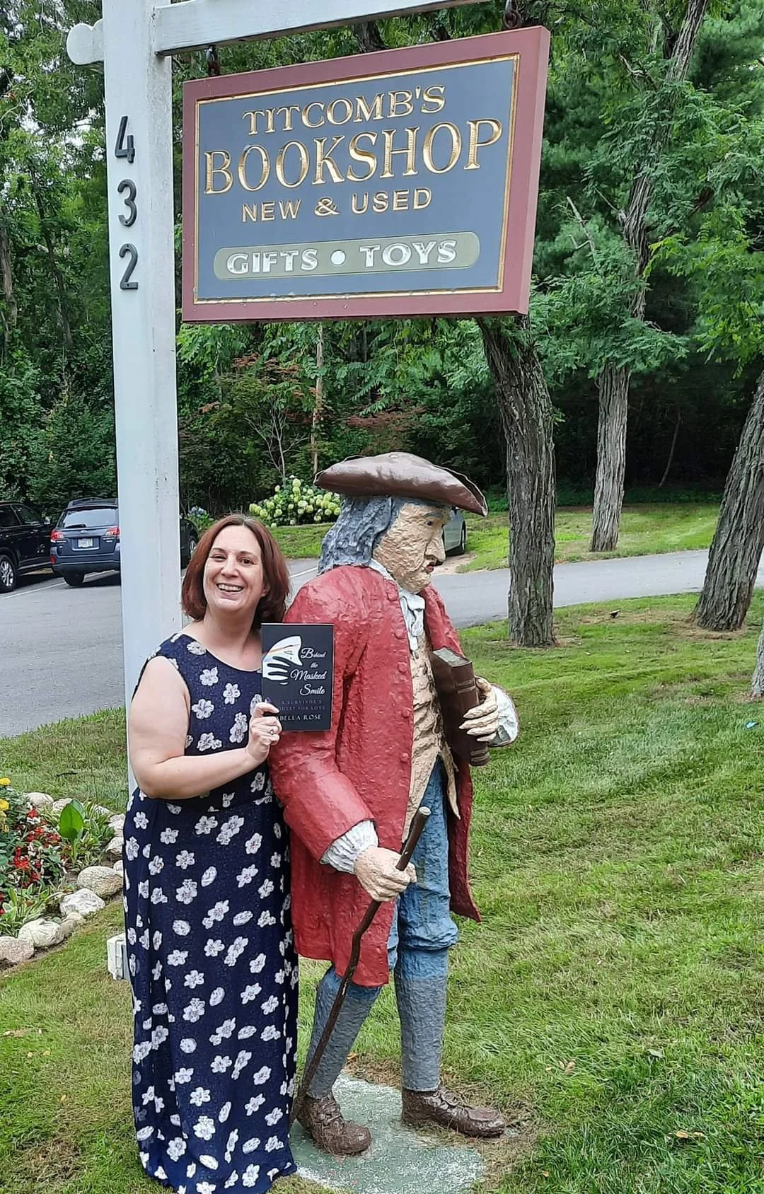 Celebrating Behind the Masked Smile: A Survivor’s Quest for Love at Titcomb’s Bookshop, where my book was available to local readers.