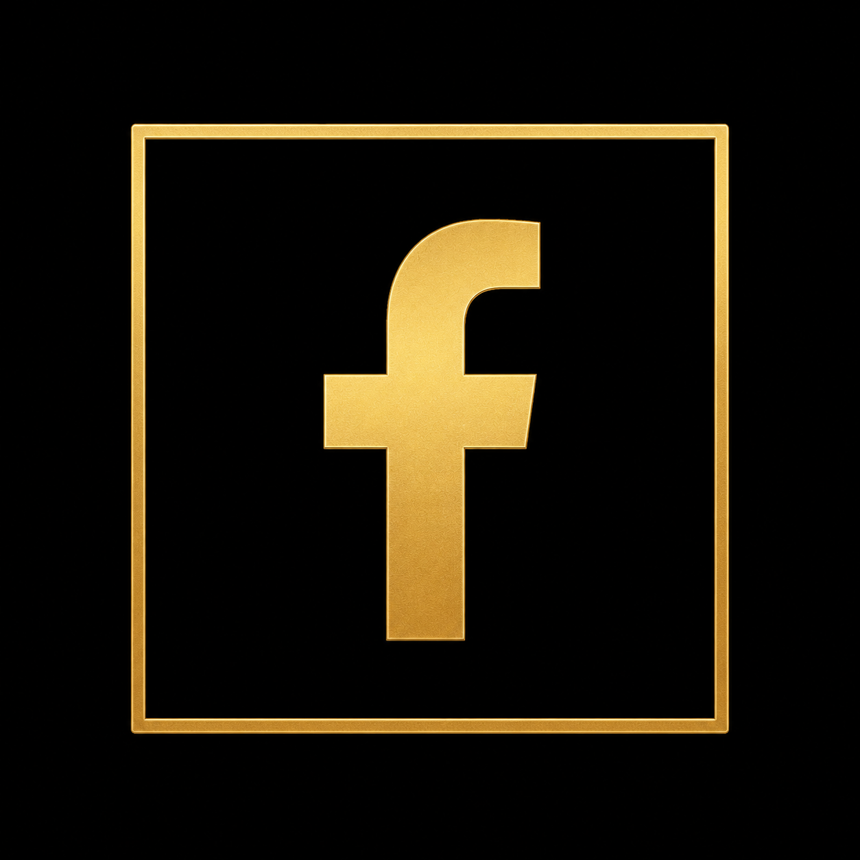 Gold Facebook social media icon for The Hair Court Salon & Extension Boutique website footer.