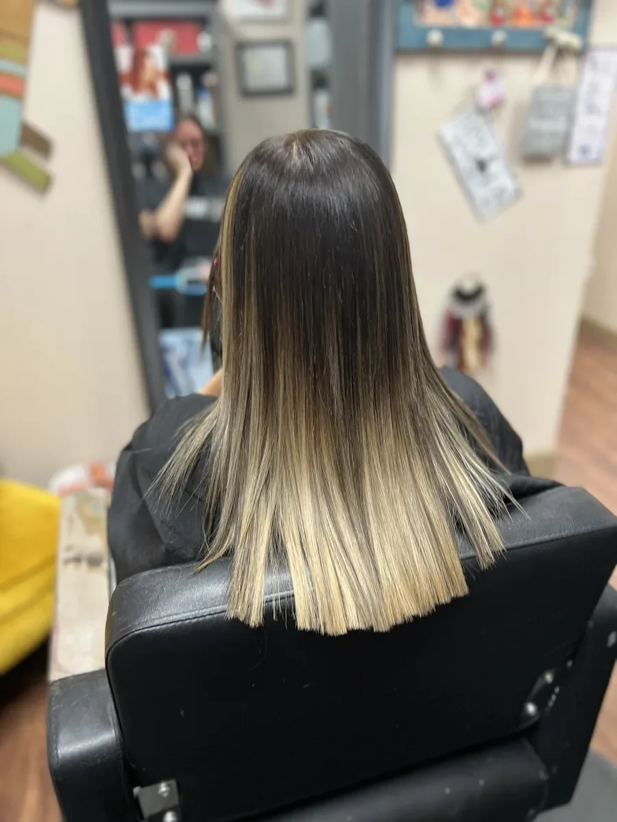 Dark-to-light ombre hair by The Hair Court in Bryan-College Station, TX.