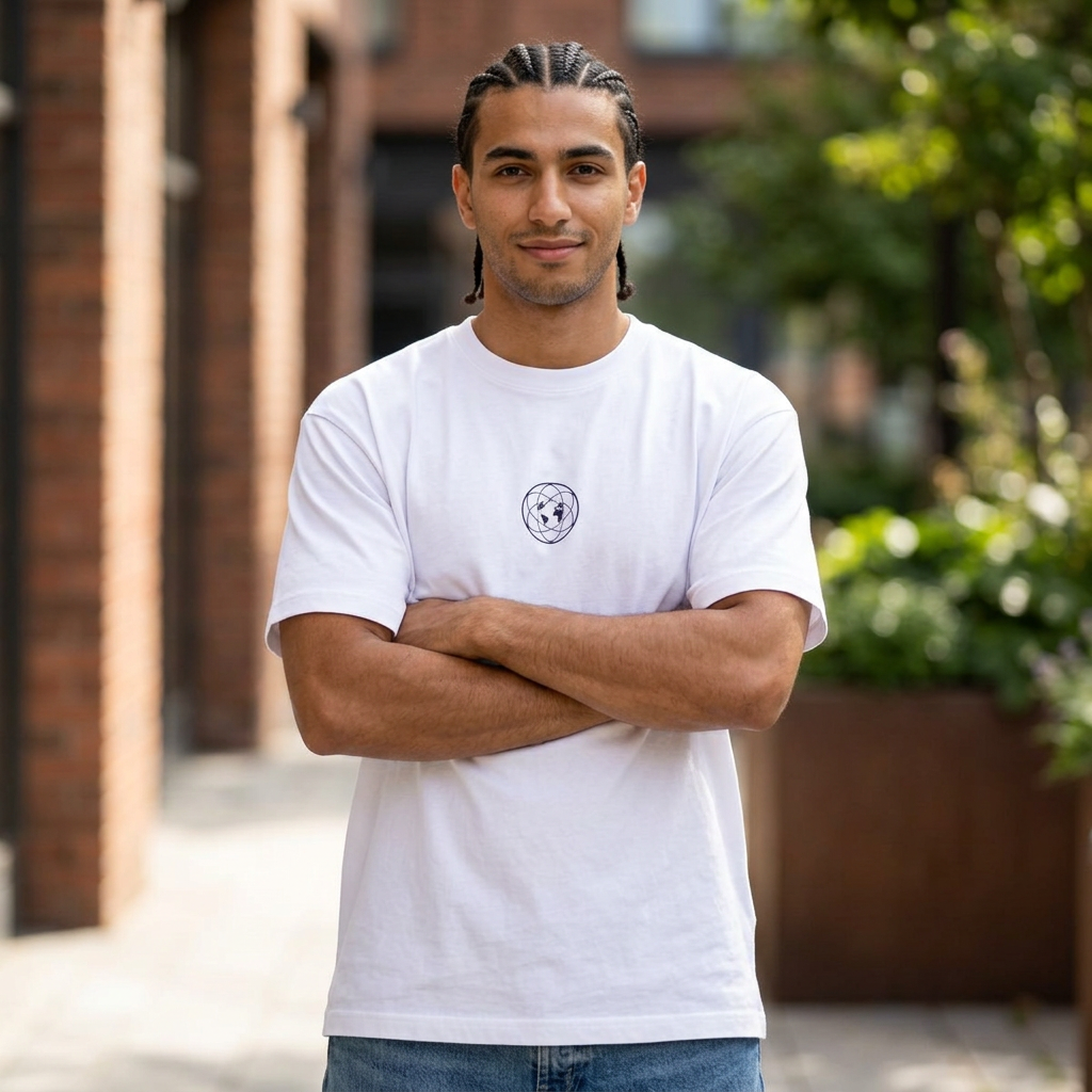 Earthling Minimalist Logo Tee — Oversized Boxy T-Shirt